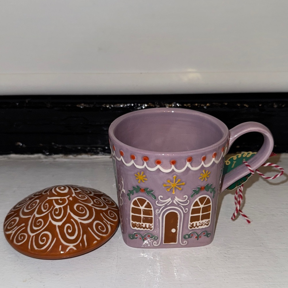 NWT ANTHROPOLOGIE Ginger Stoneware Mug Lavendar - Picture 9 of 10
